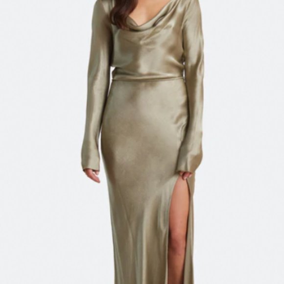 BEC + BRIDGE — MOON DANCE LONG SLEEVE COWL DRESS (SIZE 6) - Picture 3 of 3